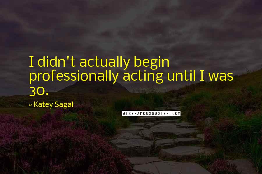 Katey Sagal Quotes: I didn't actually begin professionally acting until I was 30.