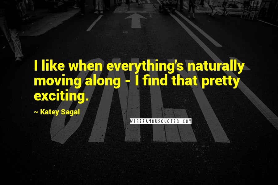 Katey Sagal Quotes: I like when everything's naturally moving along - I find that pretty exciting.