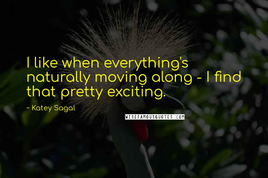 Katey Sagal Quotes: I like when everything's naturally moving along - I find that pretty exciting.