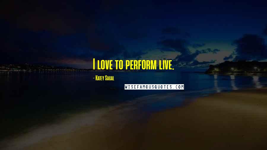 Katey Sagal Quotes: I love to perform live.