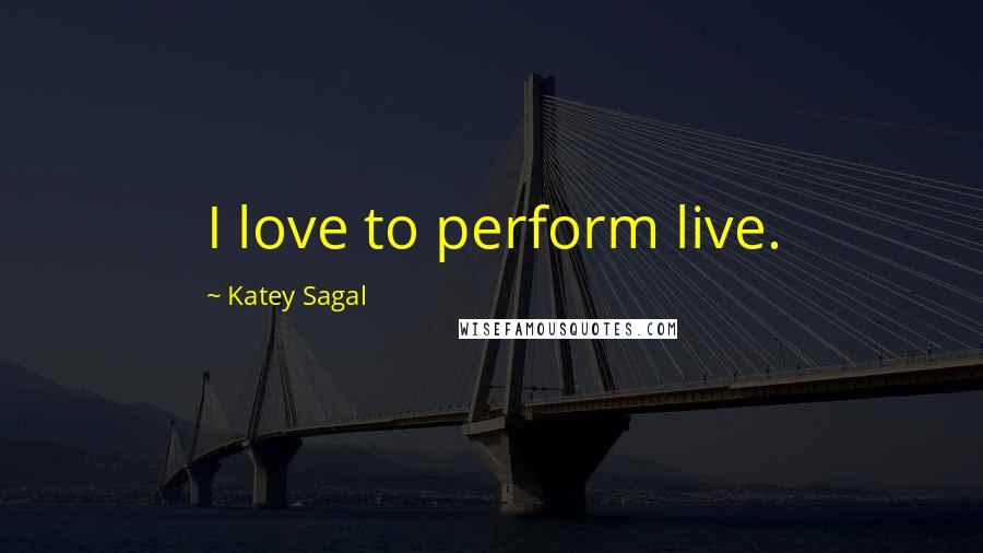 Katey Sagal Quotes: I love to perform live.