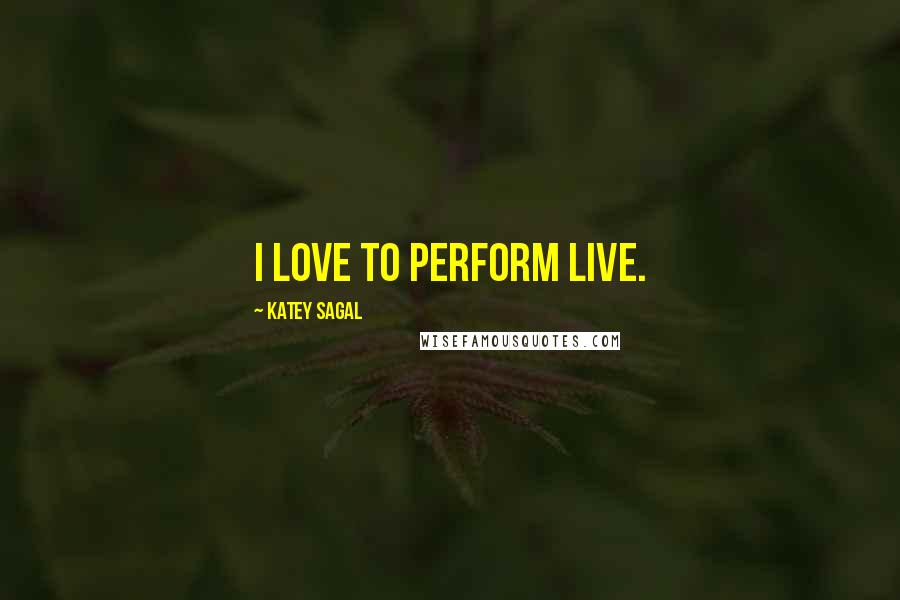 Katey Sagal Quotes: I love to perform live.