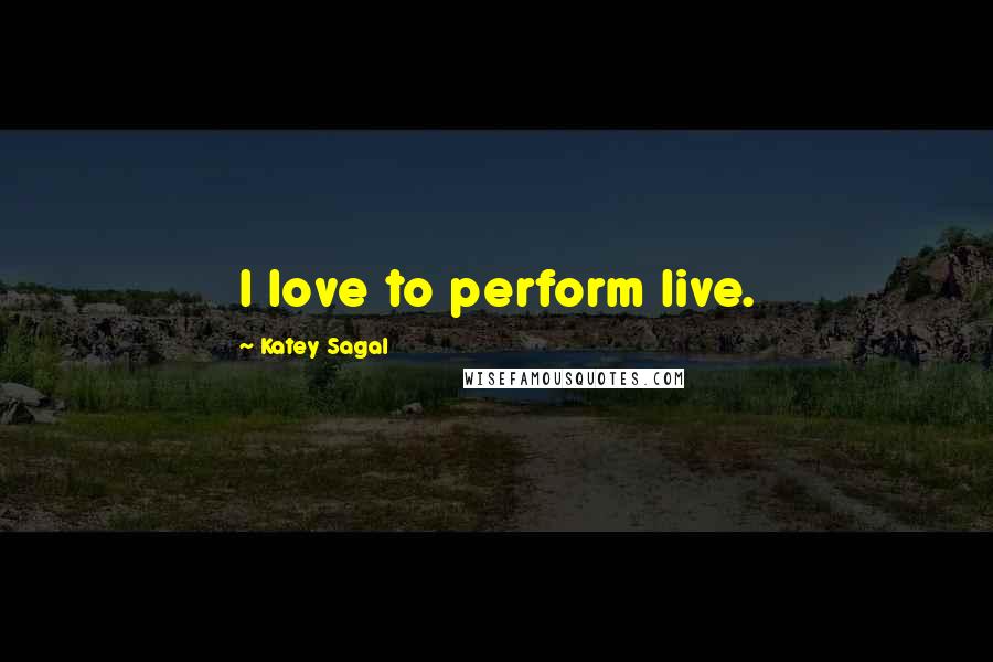 Katey Sagal Quotes: I love to perform live.