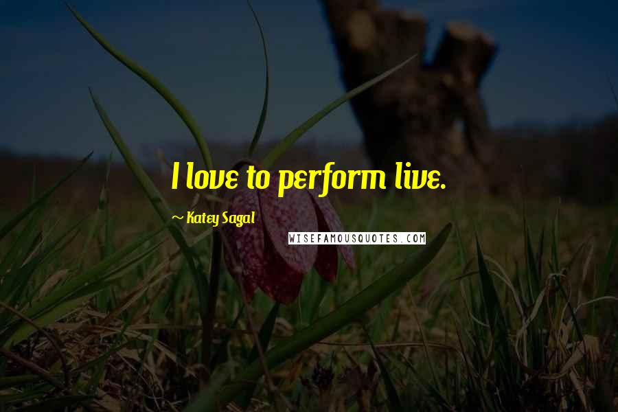 Katey Sagal Quotes: I love to perform live.