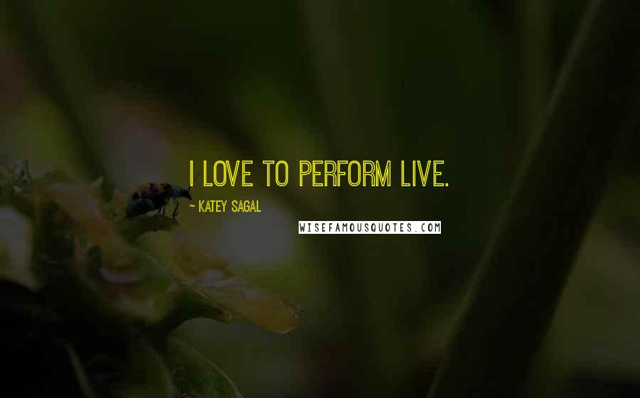 Katey Sagal Quotes: I love to perform live.