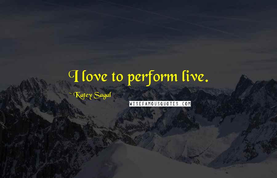 Katey Sagal Quotes: I love to perform live.