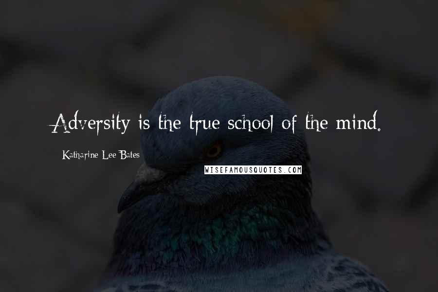 Katharine Lee Bates Quotes: Adversity is the true school of the mind.