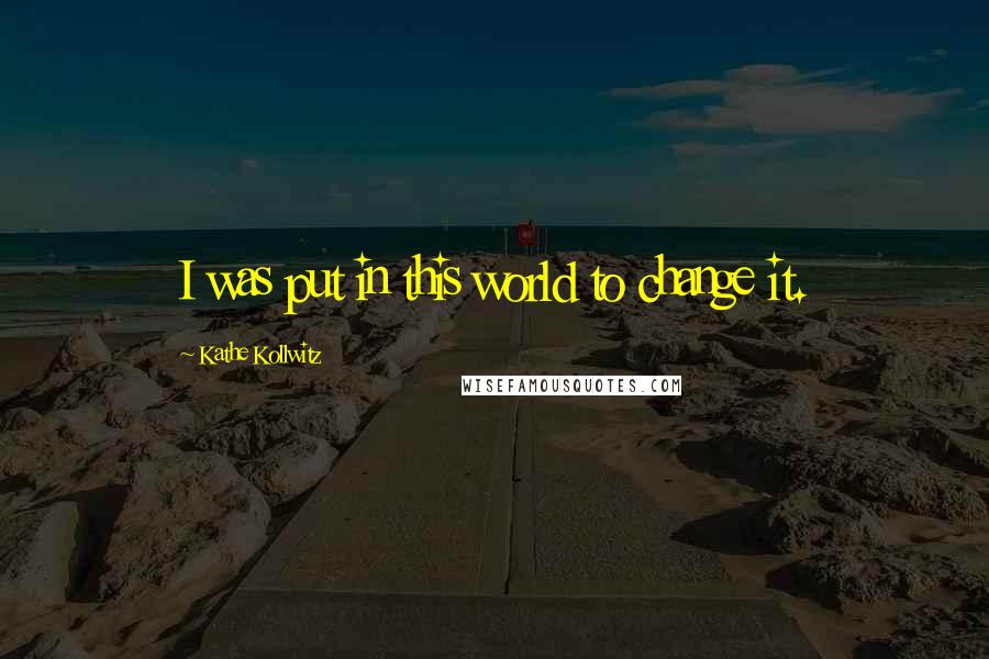 Kathe Kollwitz Quotes: I was put in this world to change it.