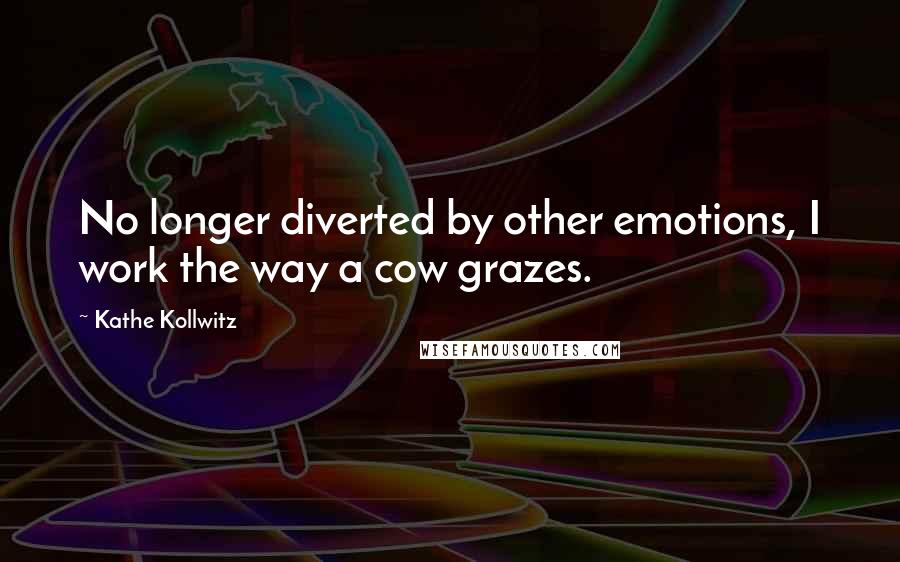 Kathe Kollwitz Quotes: No longer diverted by other emotions, I work the way a cow grazes.