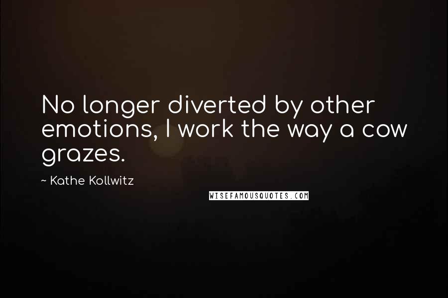 Kathe Kollwitz Quotes: No longer diverted by other emotions, I work the way a cow grazes.