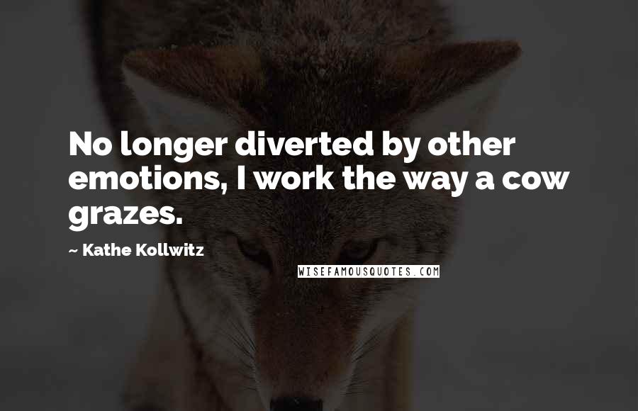 Kathe Kollwitz Quotes: No longer diverted by other emotions, I work the way a cow grazes.