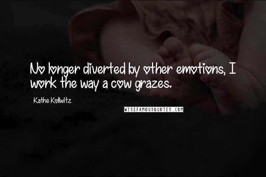 Kathe Kollwitz Quotes: No longer diverted by other emotions, I work the way a cow grazes.