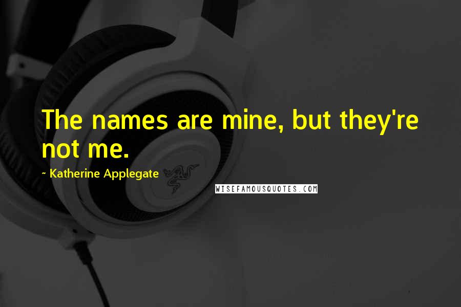 Katherine Applegate Quotes: The names are mine, but they're not me.