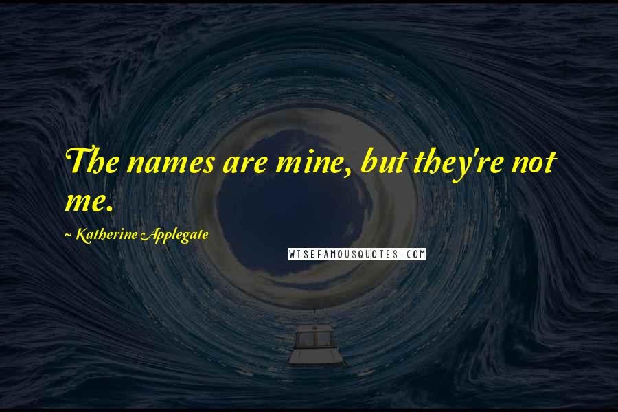 Katherine Applegate Quotes: The names are mine, but they're not me.