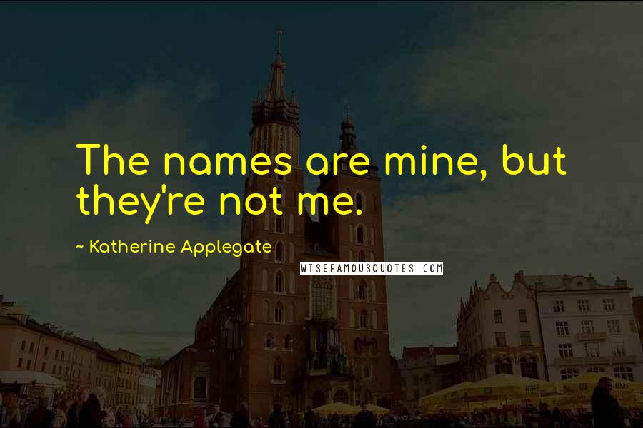 Katherine Applegate Quotes: The names are mine, but they're not me.