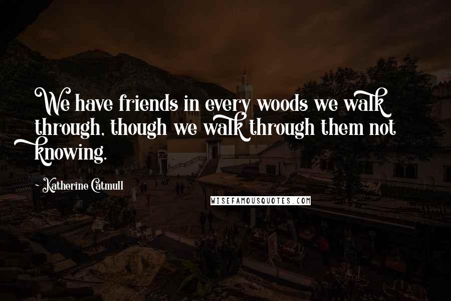 Katherine Catmull Quotes: We have friends in every woods we walk through, though we walk through them not knowing.
