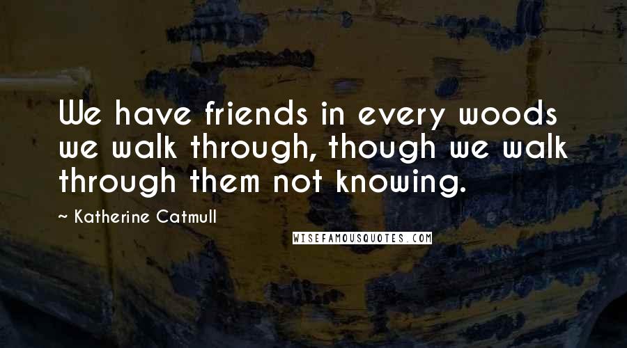 Katherine Catmull Quotes: We have friends in every woods we walk through, though we walk through them not knowing.