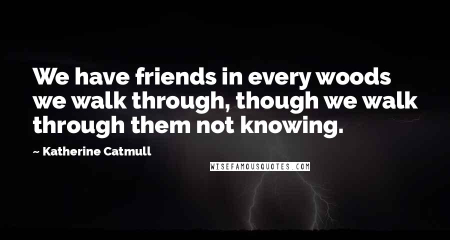 Katherine Catmull Quotes: We have friends in every woods we walk through, though we walk through them not knowing.