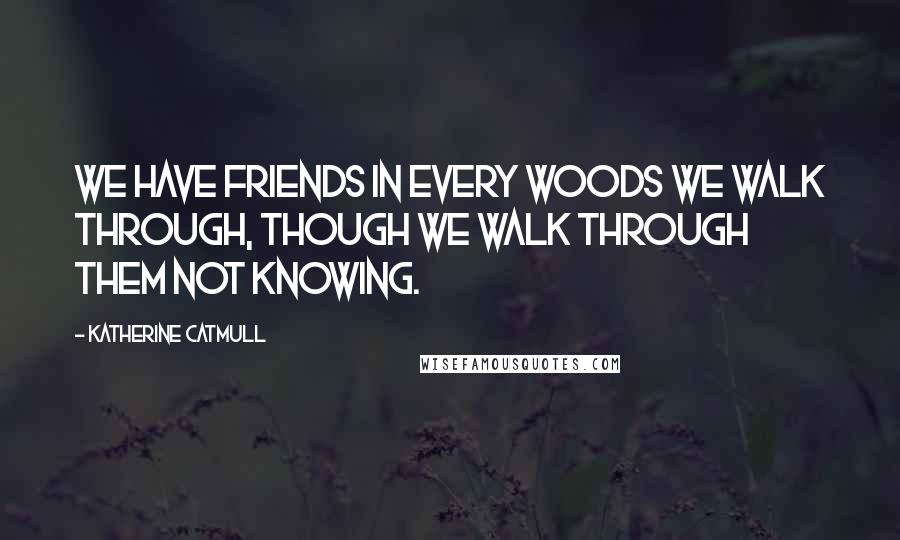 Katherine Catmull Quotes: We have friends in every woods we walk through, though we walk through them not knowing.