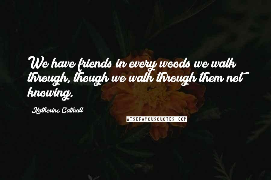 Katherine Catmull Quotes: We have friends in every woods we walk through, though we walk through them not knowing.