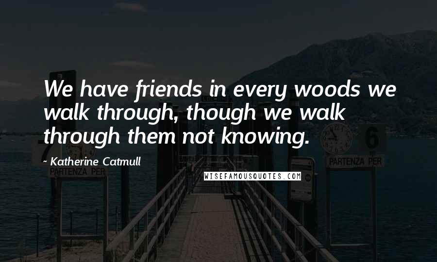 Katherine Catmull Quotes: We have friends in every woods we walk through, though we walk through them not knowing.