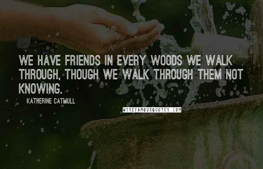 Katherine Catmull Quotes: We have friends in every woods we walk through, though we walk through them not knowing.