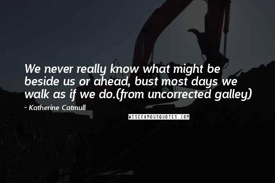 Katherine Catmull Quotes: We never really know what might be beside us or ahead, bust most days we walk as if we do.(from uncorrected galley)