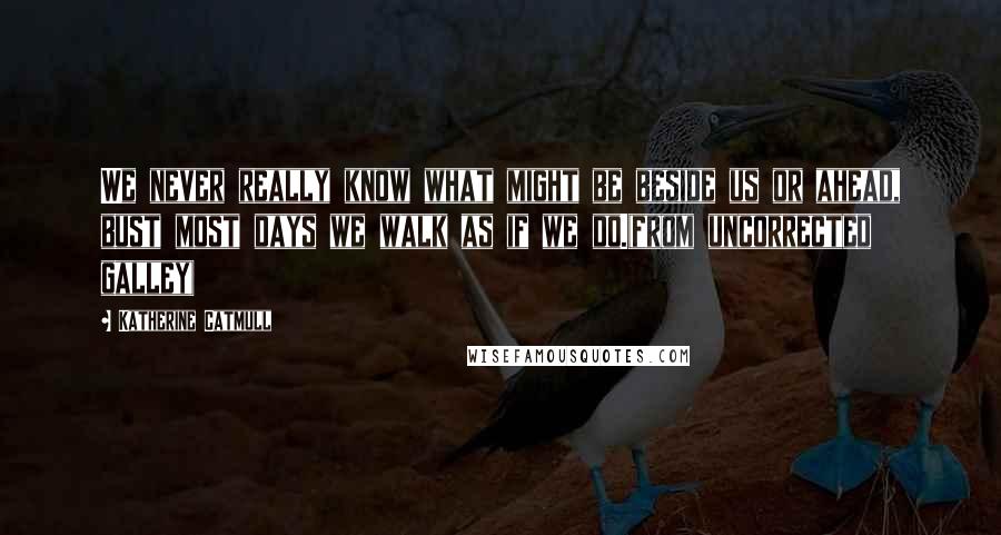 Katherine Catmull Quotes: We never really know what might be beside us or ahead, bust most days we walk as if we do.(from uncorrected galley)