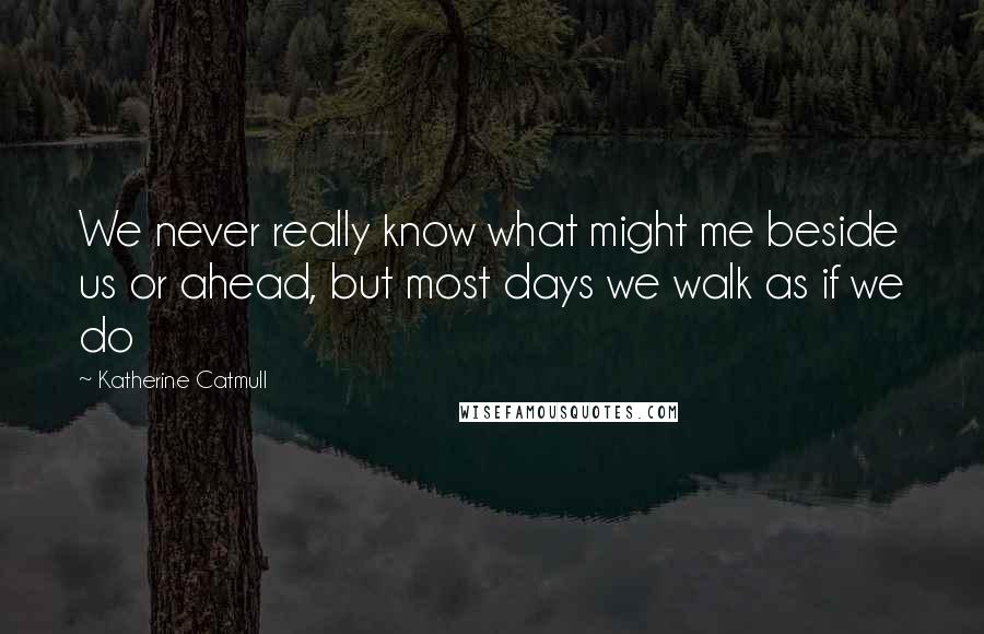 Katherine Catmull Quotes: We never really know what might me beside us or ahead, but most days we walk as if we do
