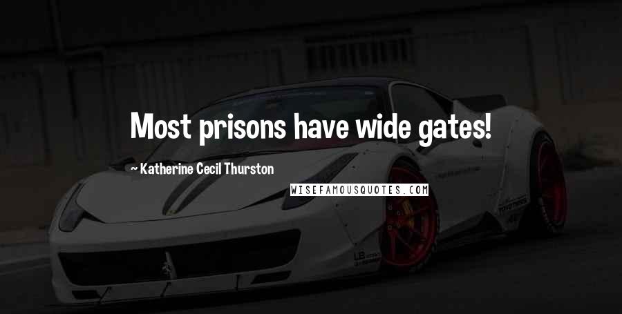 Katherine Cecil Thurston Quotes: Most prisons have wide gates!