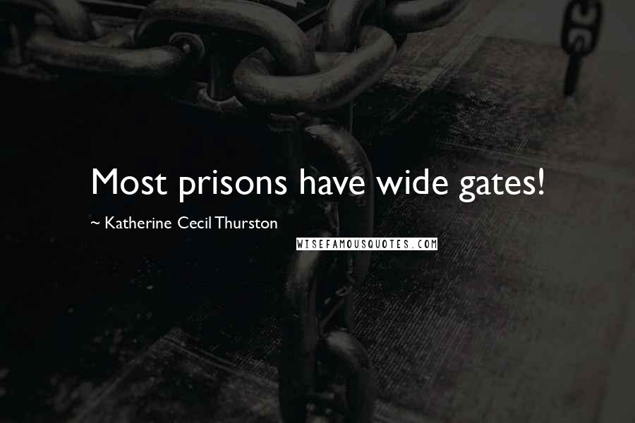 Katherine Cecil Thurston Quotes: Most prisons have wide gates!