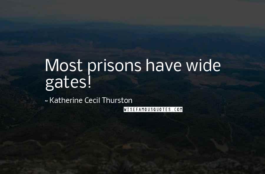 Katherine Cecil Thurston Quotes: Most prisons have wide gates!