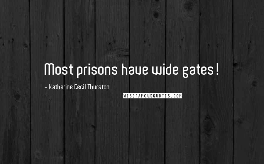 Katherine Cecil Thurston Quotes: Most prisons have wide gates!