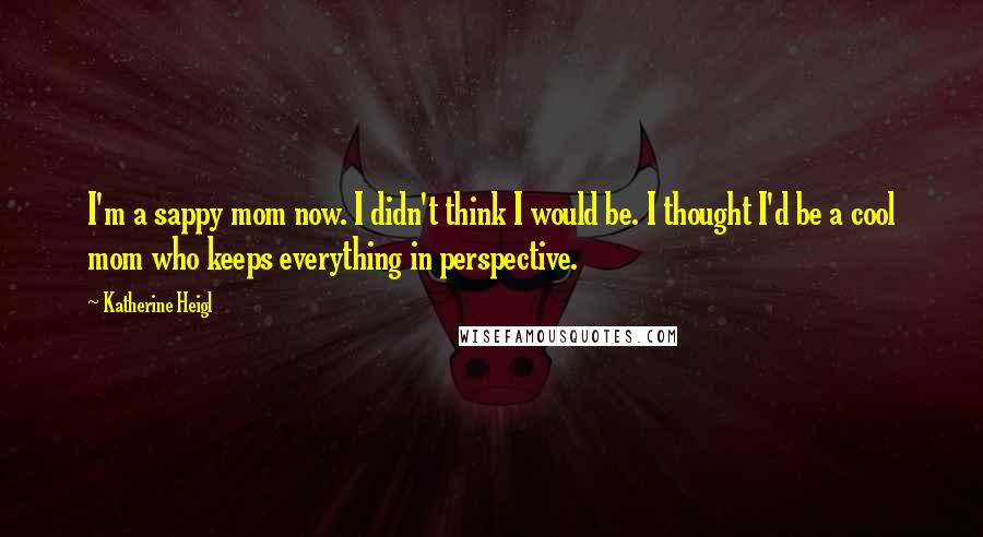 Katherine Heigl Quotes: I'm a sappy mom now. I didn't think I would be. I thought I'd be a cool mom who keeps everything in perspective.