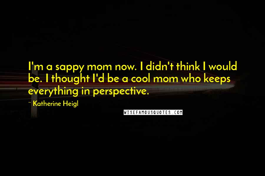 Katherine Heigl Quotes: I'm a sappy mom now. I didn't think I would be. I thought I'd be a cool mom who keeps everything in perspective.