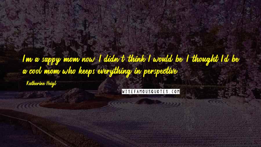 Katherine Heigl Quotes: I'm a sappy mom now. I didn't think I would be. I thought I'd be a cool mom who keeps everything in perspective.