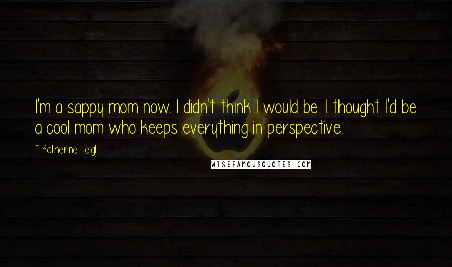 Katherine Heigl Quotes: I'm a sappy mom now. I didn't think I would be. I thought I'd be a cool mom who keeps everything in perspective.