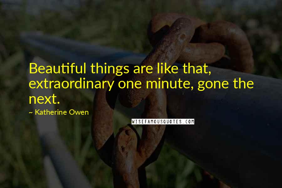 Katherine Owen Quotes: Beautiful things are like that, extraordinary one minute, gone the next.