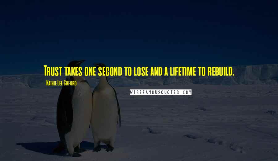 Kathie Lee Gifford Quotes: Trust takes one second to lose and a lifetime to rebuild.