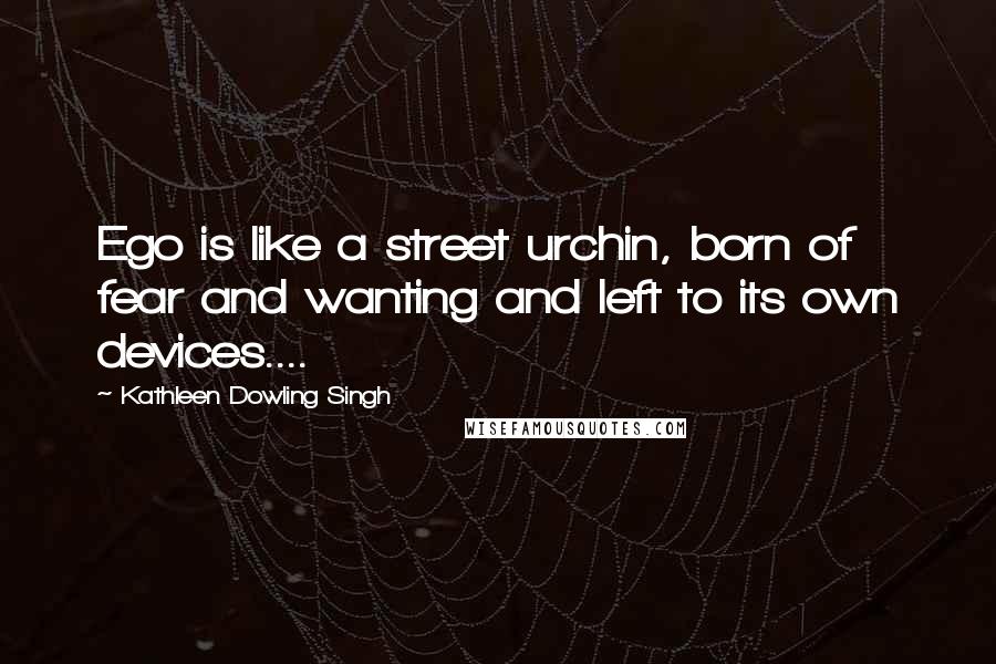 Kathleen Dowling Singh Quotes: Ego is like a street urchin, born of fear and wanting and left to its own devices....