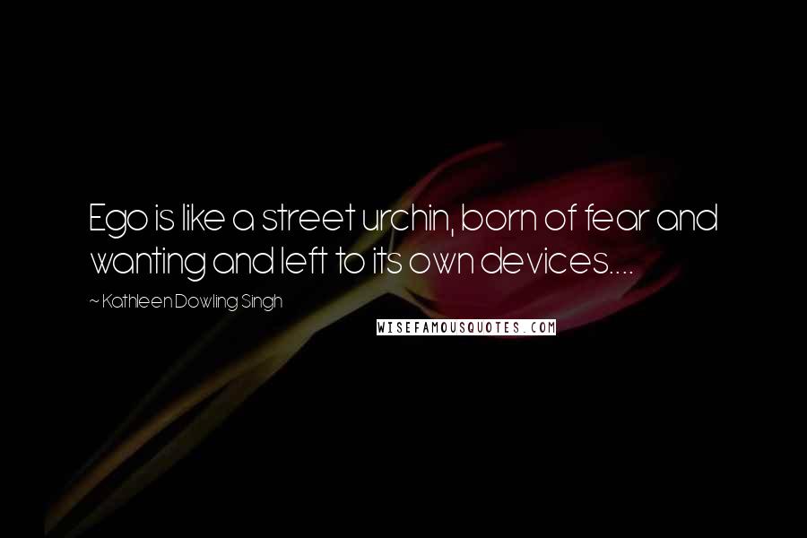 Kathleen Dowling Singh Quotes: Ego is like a street urchin, born of fear and wanting and left to its own devices....