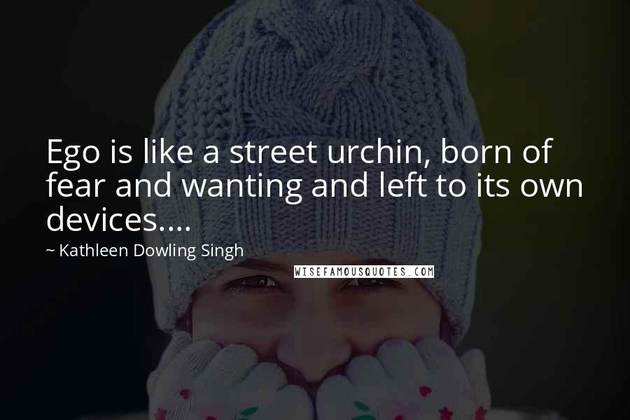 Kathleen Dowling Singh Quotes: Ego is like a street urchin, born of fear and wanting and left to its own devices....