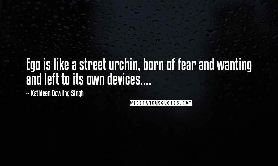 Kathleen Dowling Singh Quotes: Ego is like a street urchin, born of fear and wanting and left to its own devices....