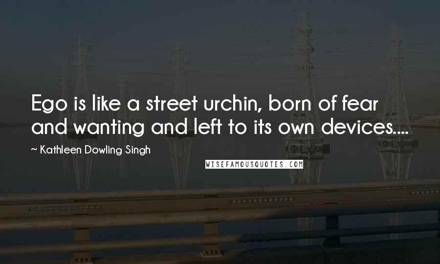 Kathleen Dowling Singh Quotes: Ego is like a street urchin, born of fear and wanting and left to its own devices....