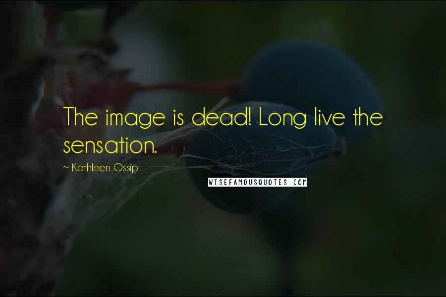 Kathleen Ossip Quotes: The image is dead! Long live the sensation.