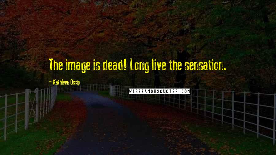 Kathleen Ossip Quotes: The image is dead! Long live the sensation.