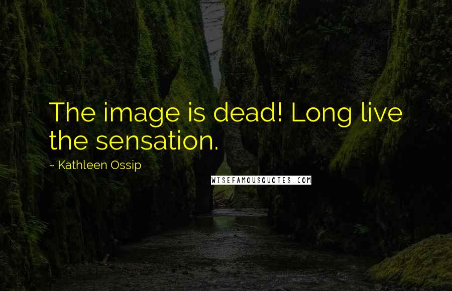 Kathleen Ossip Quotes: The image is dead! Long live the sensation.