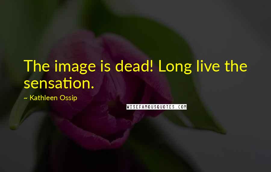 Kathleen Ossip Quotes: The image is dead! Long live the sensation.