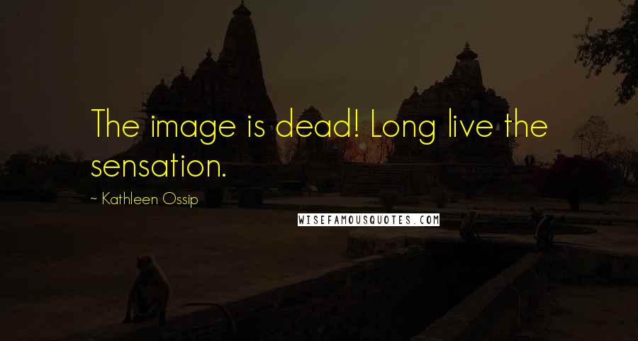 Kathleen Ossip Quotes: The image is dead! Long live the sensation.