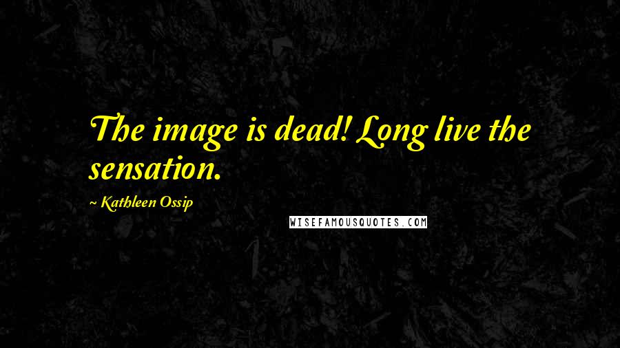 Kathleen Ossip Quotes: The image is dead! Long live the sensation.